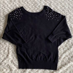 Embellished sweater blouse